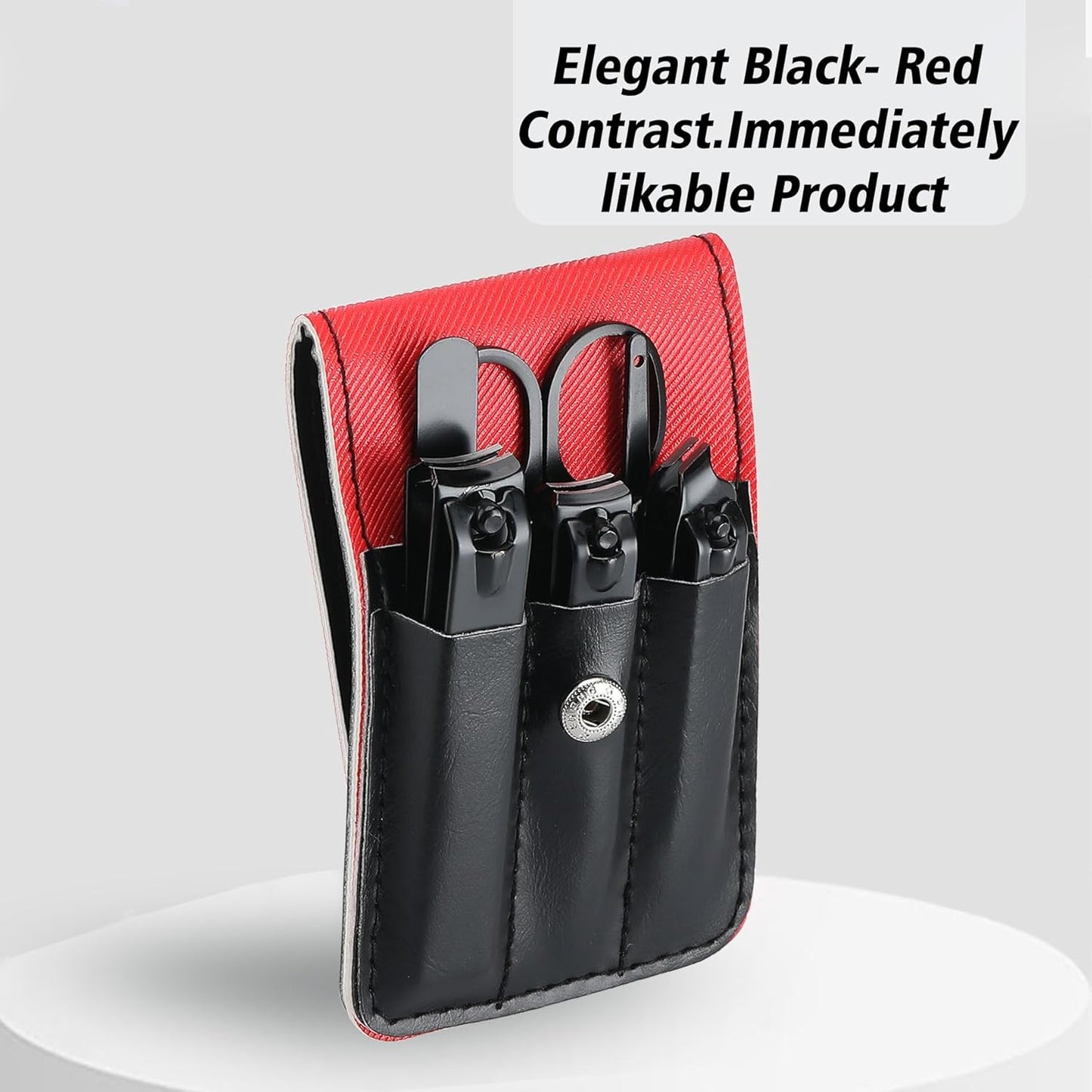Cool Manicure Set for Men, Nail Clipper Grooming Kit for Teen Boy, Boyfriend, Husband, Dad, Small Gift Idea for Christmas Stocking Stuffers or Birthday Gift (Black)