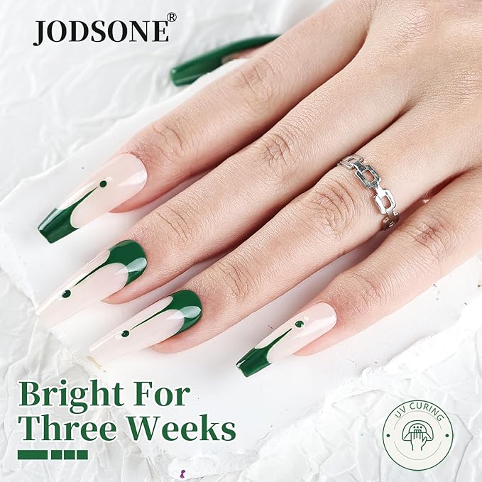 JODSONE 10ml Art Gel Liner Dark Green Gel Nail Polish Need U V Lamp Cured Gift for Girls at Home Salon Design