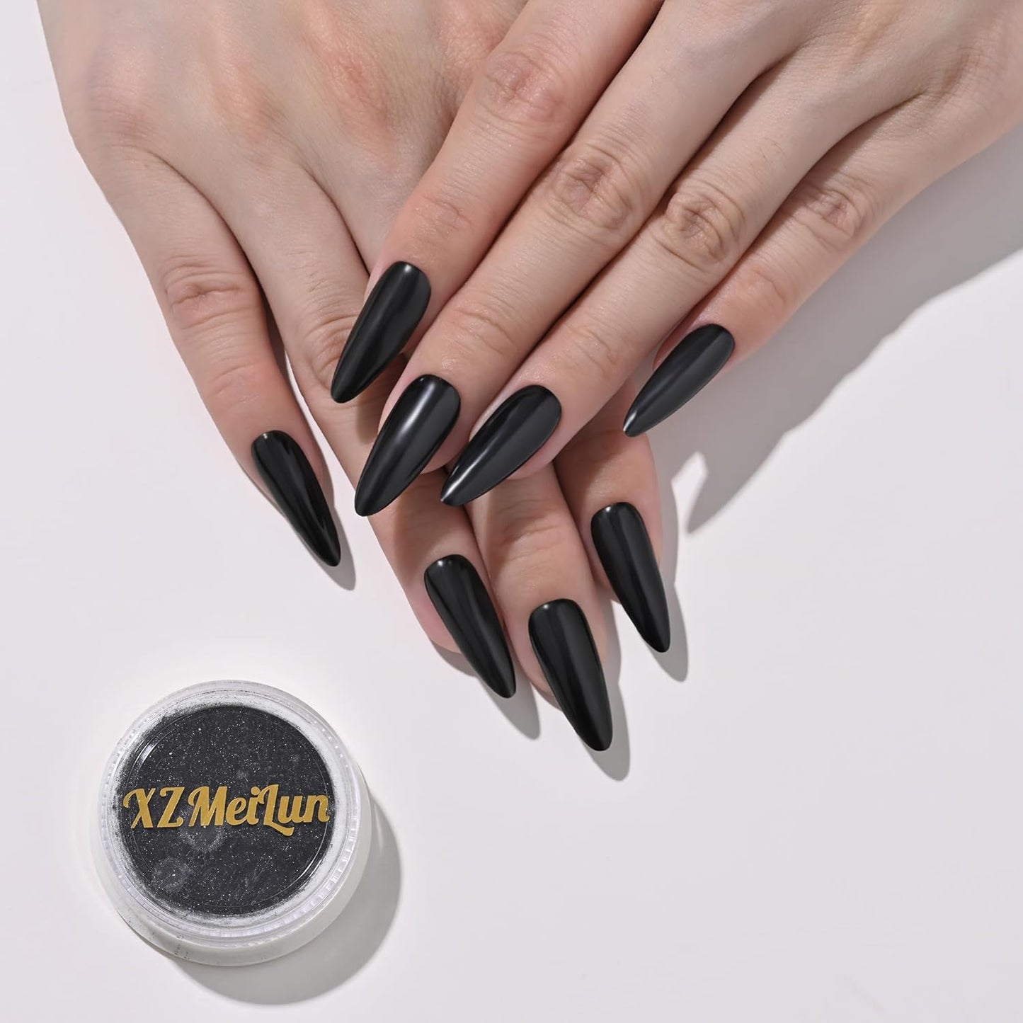 Black Magic Mirror Chrome Nail Powder, Big-Capacity 1.5g Metallic Dust Holographic Effect Powder Pigment Glitter Dust Manicure Kit, Nail Art, Can Mixed with Builder Gel Nail Polish for Use
