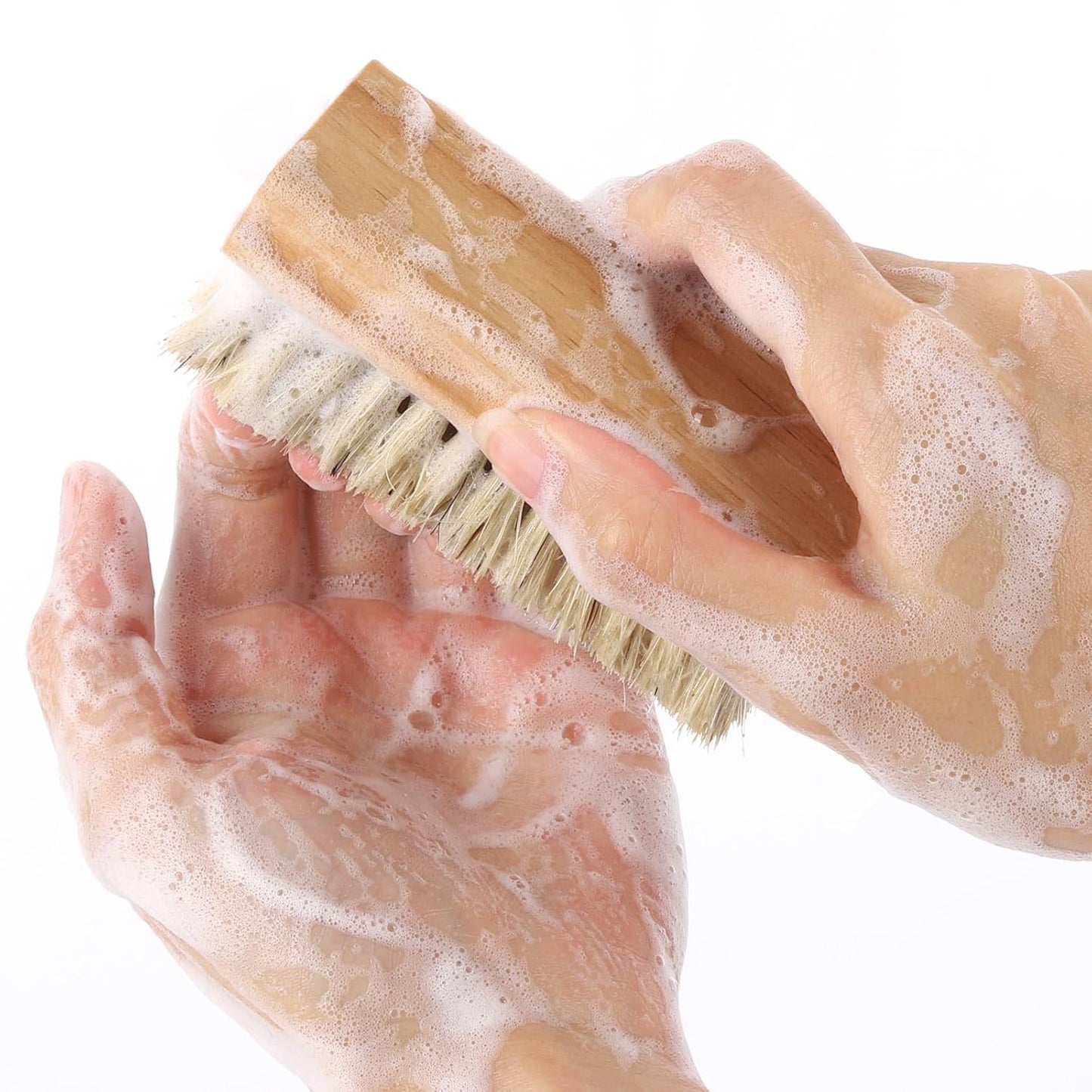 Nail Cleaning Brushes Wood for Fingernails Non-Slip Brush Wooden Nail Brushes 4 Pack