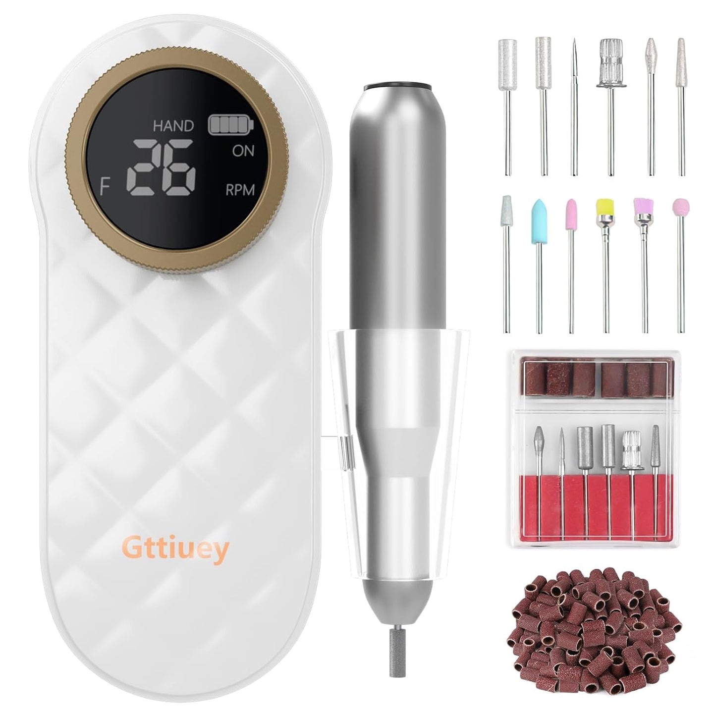 Electric Nail Drill, 35000RPM Nail Drill, Professional Rechargeable Nail File for Acrylic Nails Gel Polishing Removing,Efile Nail Kit for Manicure Salon Home