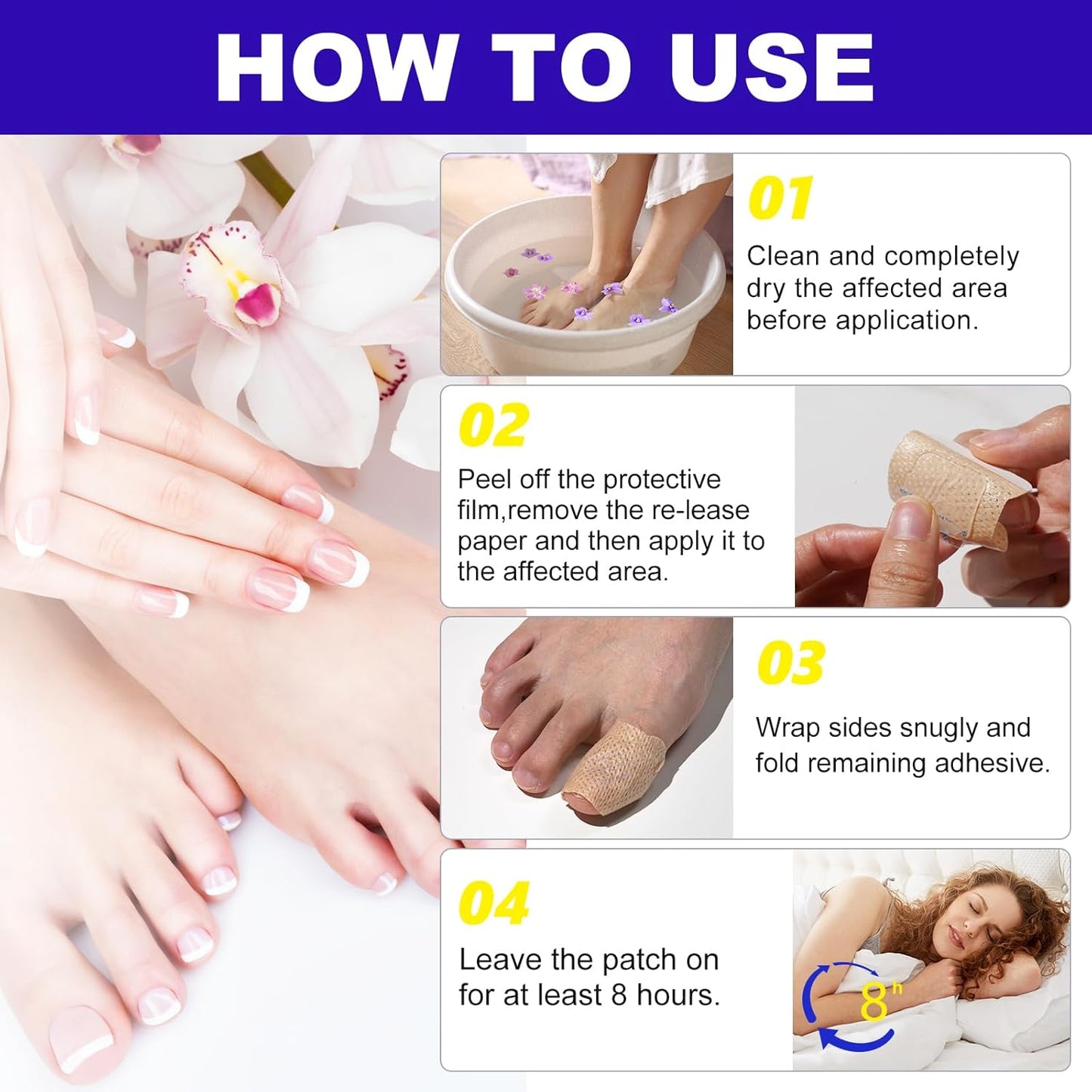 Toenail Fungus Treatment Extra Strength, 24 Pcs Fungal Nail Patches for Toenail Fungus Treatment Overnight, Nail Repair for Damaged Nails, Toenails Care Supplies, Restore Discoloration and Thickness