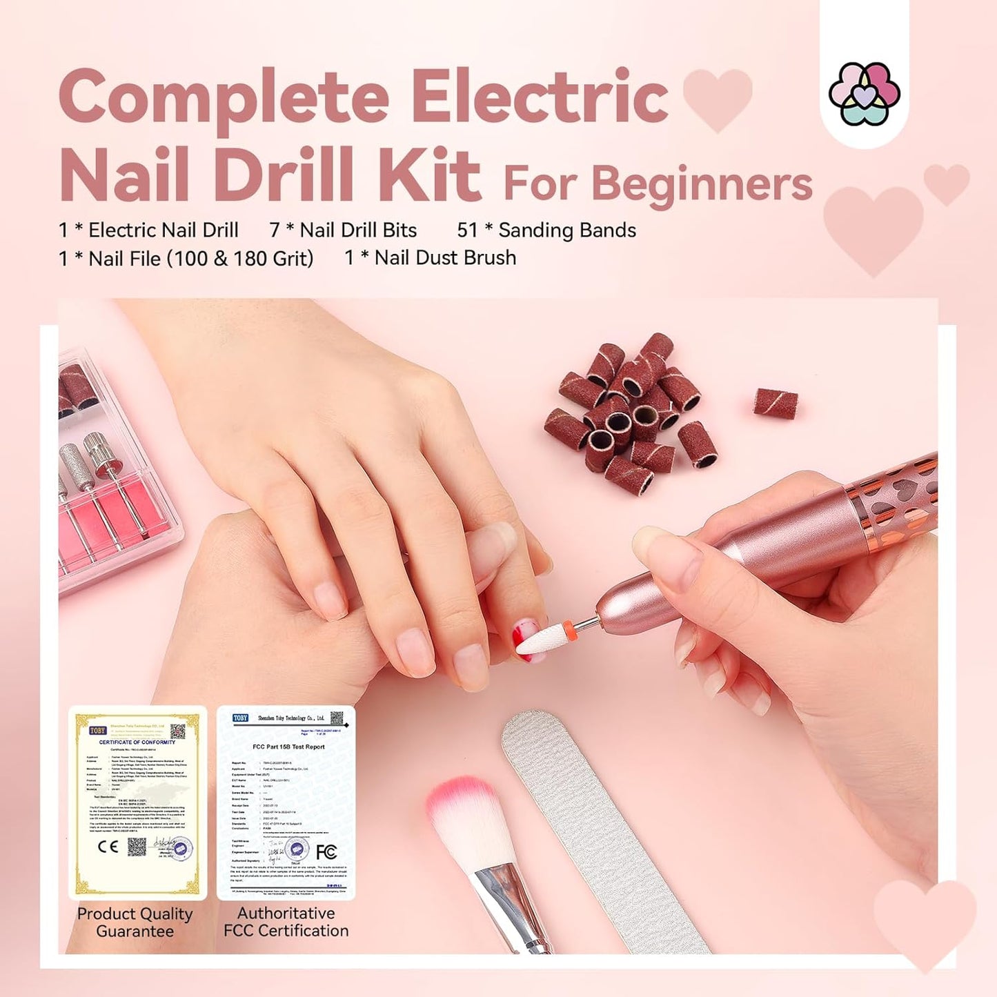 SAVILAND Advance Electric Nail Drill: Exclusive Love Series 20000RPM Portable Efile Nail Drill Machine Complete Drill Bits for Remove Acrylic Nails Manicure & Toenails Nail Care Home Salon DIY