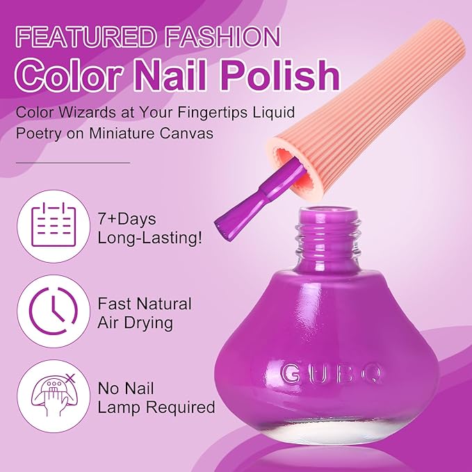 Major Dijit Magenta Purple Quick Dry Regular Nail Polish - Nail Art Lacquer, 0.41 Fl Oz