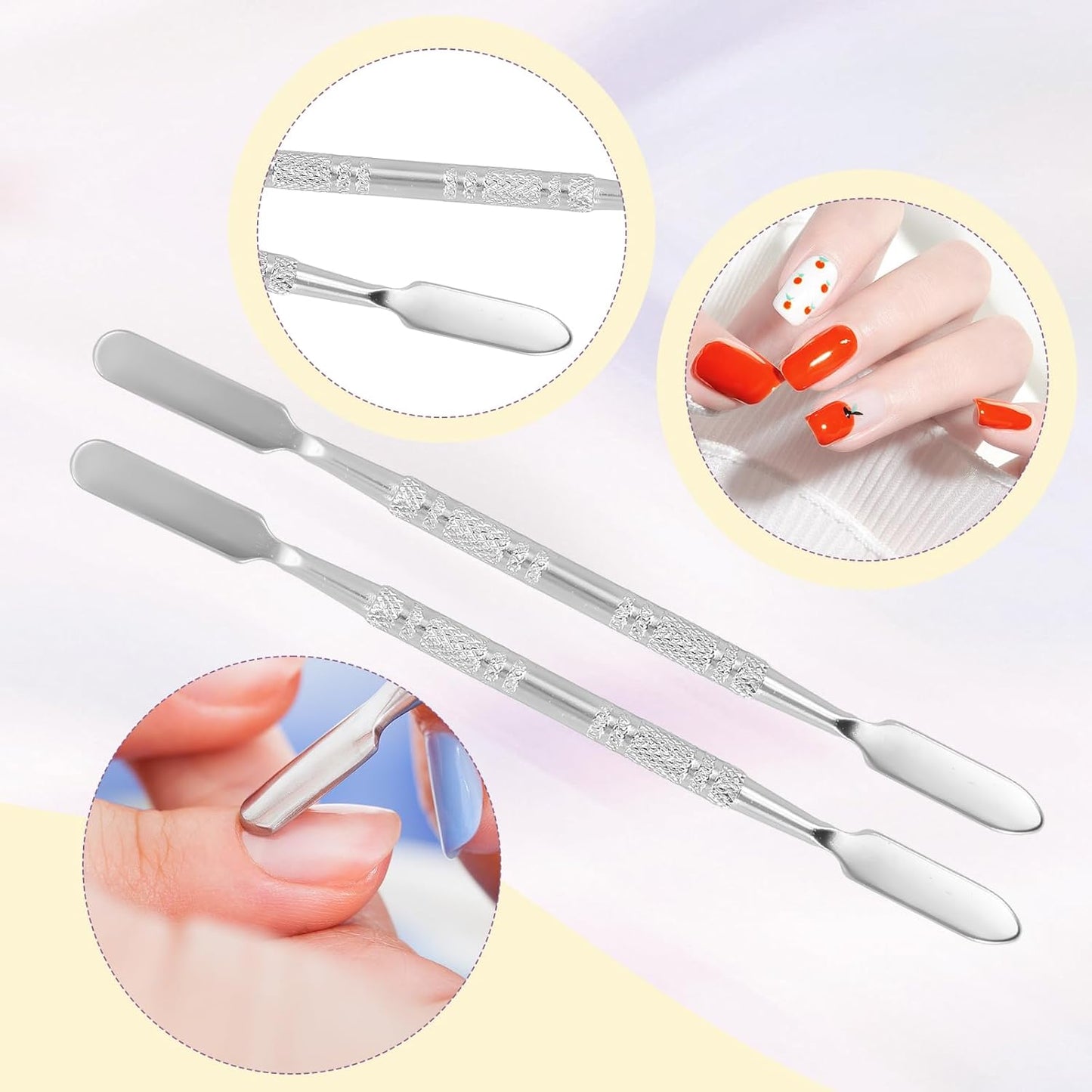 2 Pcs Resin Nail Art Palette with UV Gel Gradient Sponges Pens and Spatula, Gold Edge Gel Nail Polish Mixing Palettes, Makeup Color Pallet, Portable Nail Design Kit for Manicure DIY Tools(Pink&Purple)