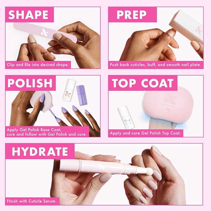 Olive & June Gel Polish | UV LED Nail Lamp Needed | Long Lasting Formula | Up to 21 Days of Wear | Damage-Free Removal | Salon-Quality Manicure at Home | Icing is the Best Part | White Sheer