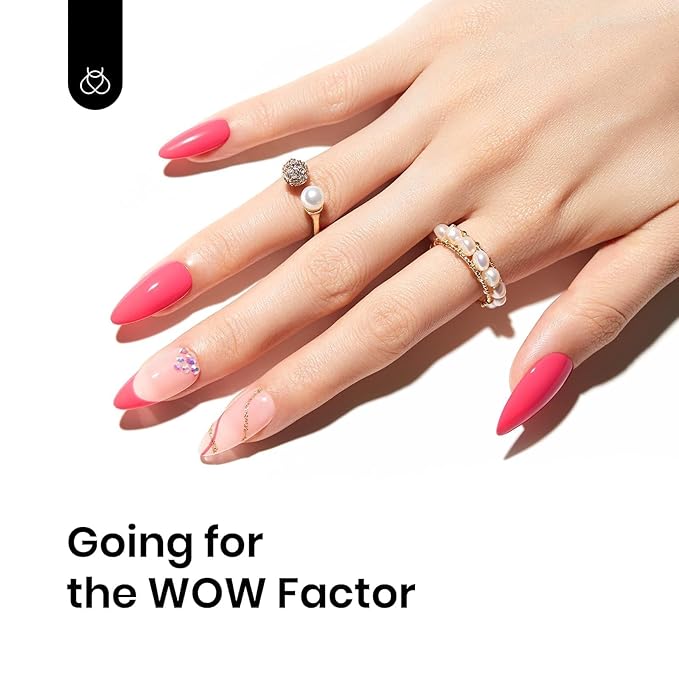 beetles Pink Gel Nail Polish,15 ml Strawberry Solid Bright Color Soak Off LED UV Lamp DIY Decoration Manicure Art Design Salon at Home Strawberry Cocktail Collection Gel Polish for Women
