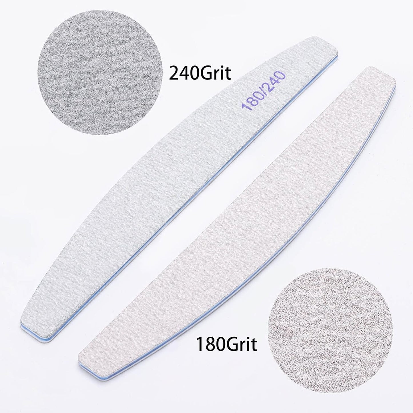 25 Pieces 180/240 Grit Nail Files for Natural Nails, Fingernail Files Double Sided Emery Boards for Nails