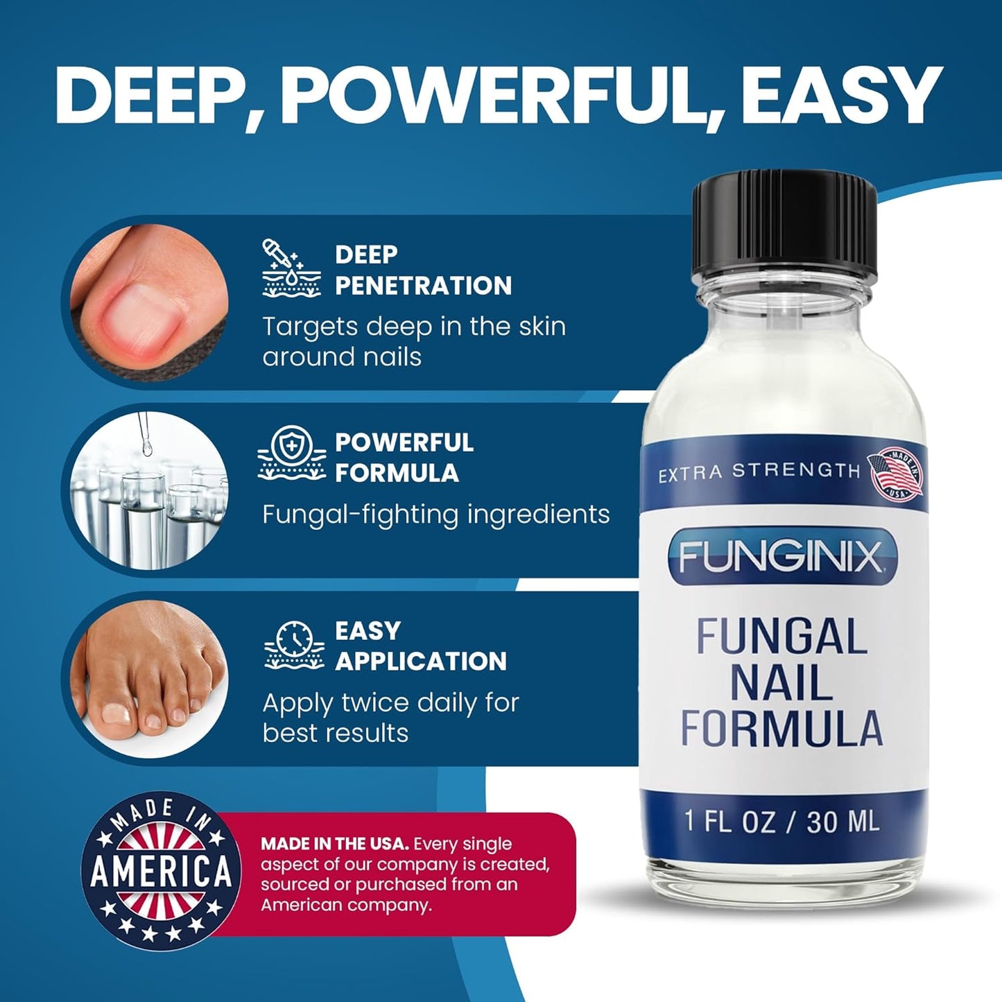 FUNGINIX Toenail Fungus Treatment Extra Strength - Antifungal Nail Treatment With 10% Undecylenic Acid & Tea Tree Oil - Nourished by 15+ Natural Oils & Botanicals - Made in USA (Packaging May Vary)