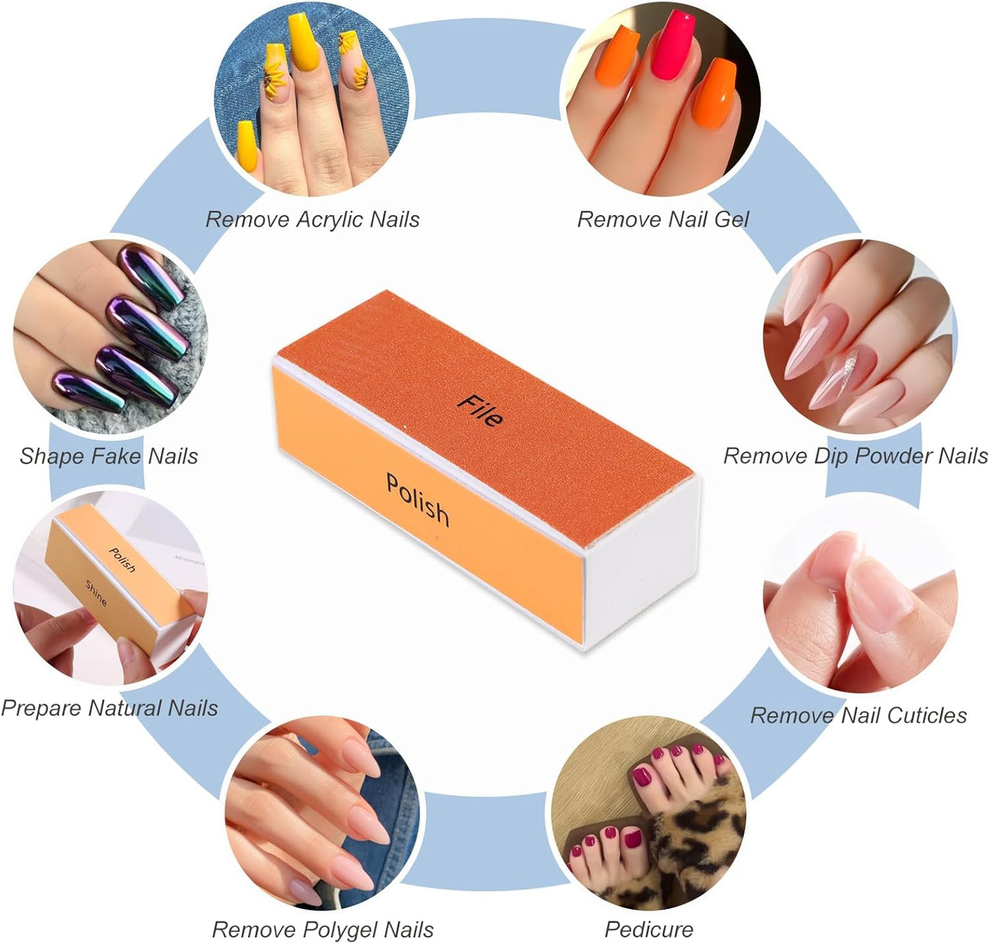4 Way Nail Buffer Block 4Pcs Reusable Nail Shine Buffing Blocks Washable Smoother Polisher Shiner Nail File Bulk for Nail Prep Supplies Acrylic Gel Press-On Nails Trimming Shaping