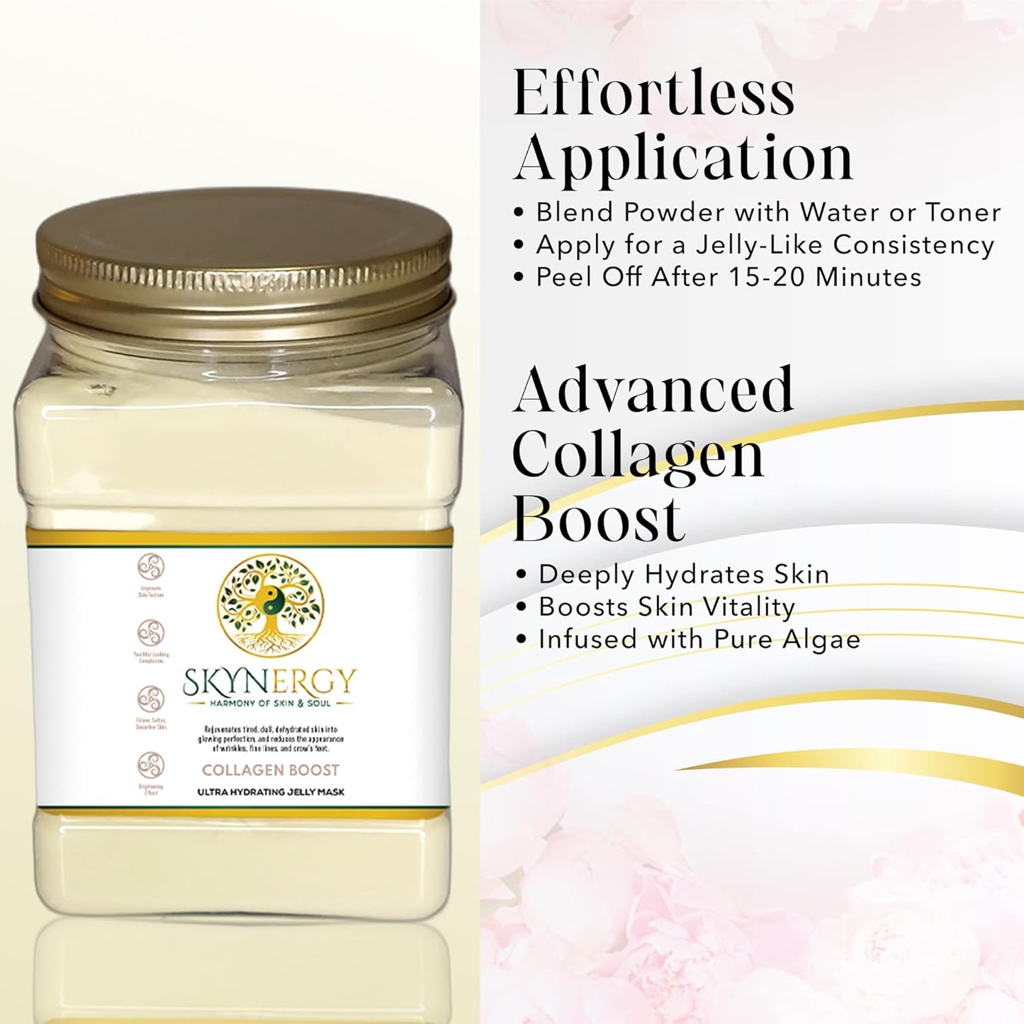 Collagen Boost Jelly Mask - Professional Grade HydroGlo Peel Off Face Mask for Skin Hydration, Radiance, Reduced Fine Lines & Pigmentation Vajafacial Jelly Mask | 12 Applications (30 fl oz)