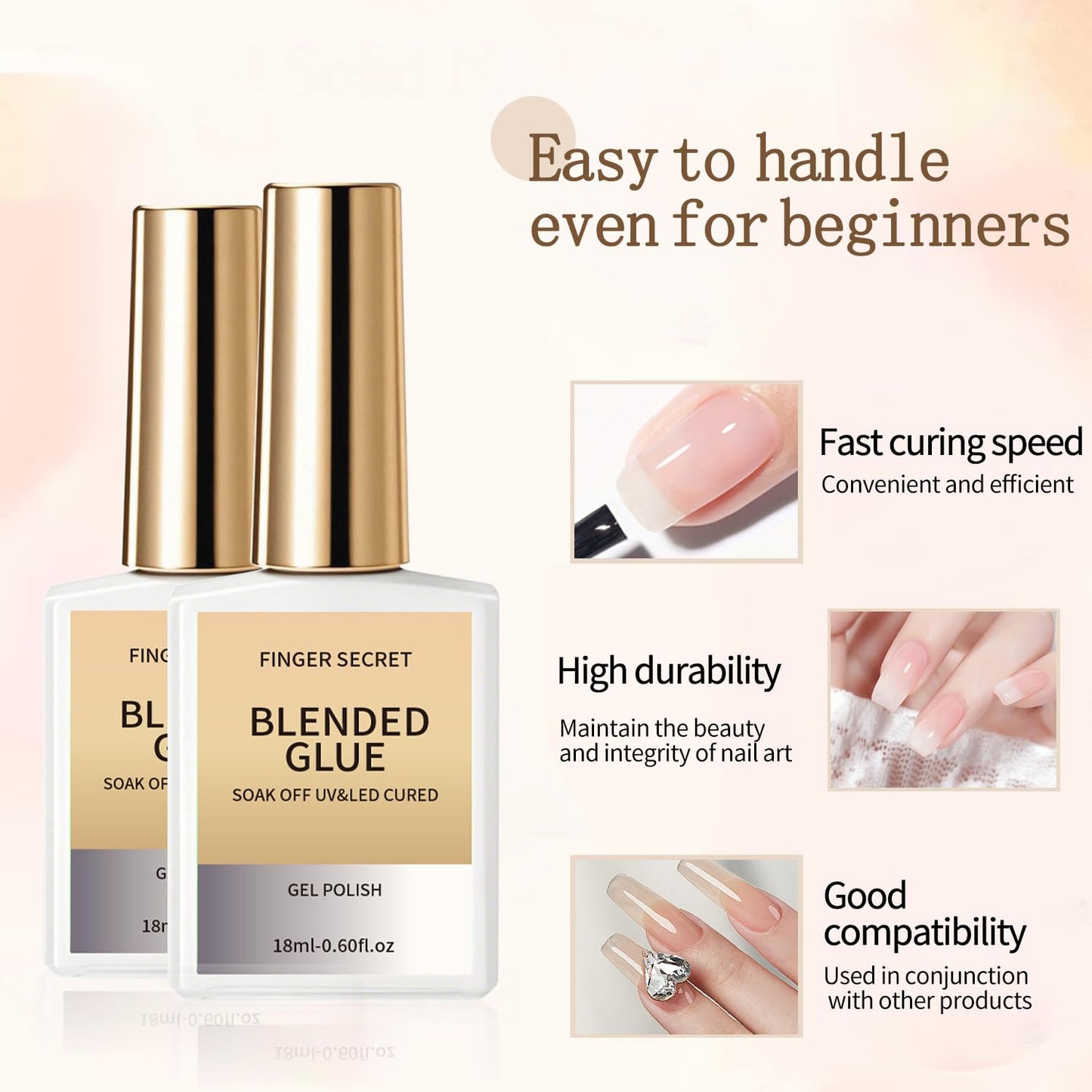 18ml Strong Hard Gel - Nail Pre Primer Before Base Coat for Builder Gel Polish Artificial Acrylic Nails Press on Nail Tips, Prevent Lifting Professional-Grade Nail Supplies for Salon