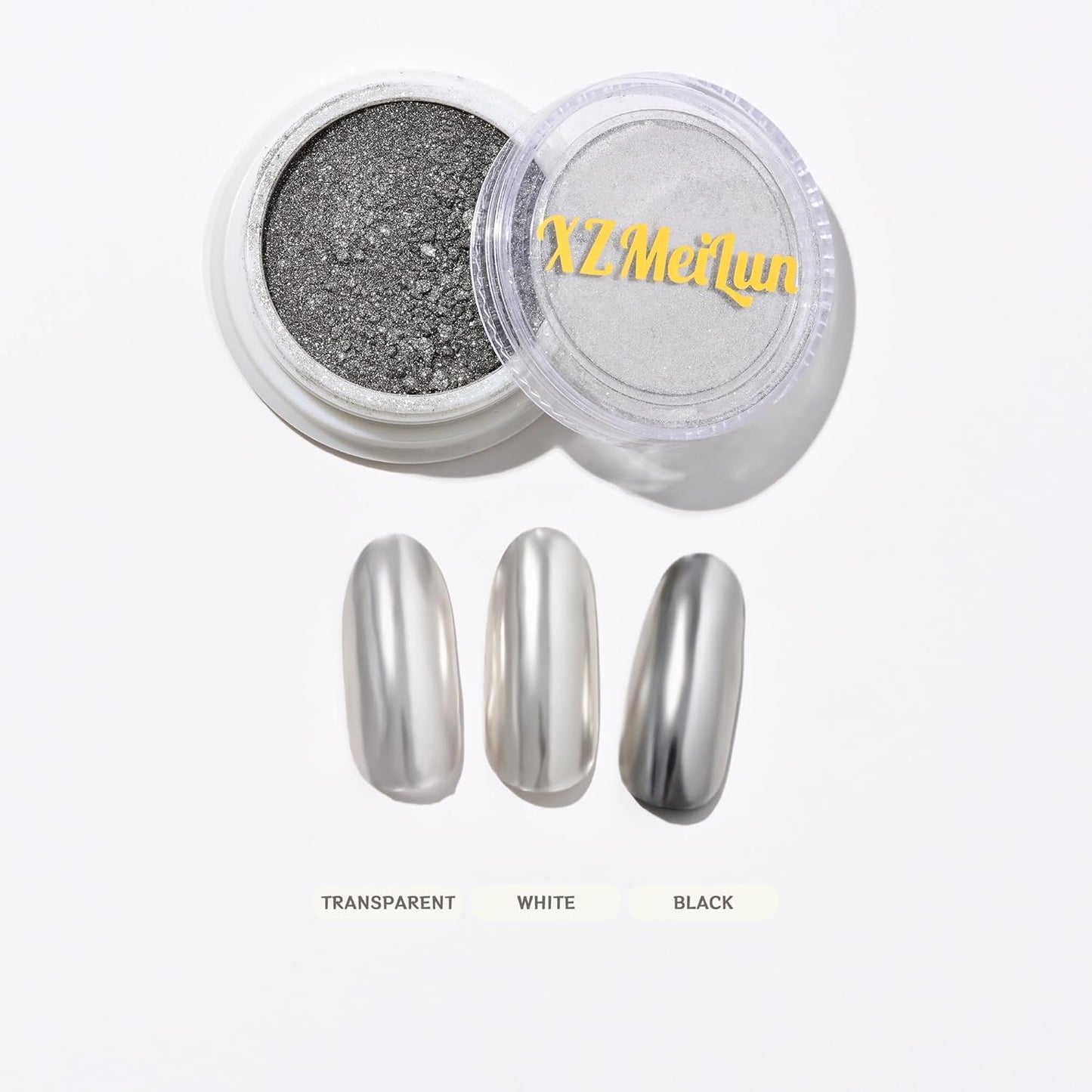 Silver Yellow Magic Mirror Chrome Nail Powder, Big-Capacity 1.5g Metallic Dust Holographic Effect Powder Pigment Glitter Manicure Kit, Nail Art, Can mixed With Builder Gel Nail Polish For Use