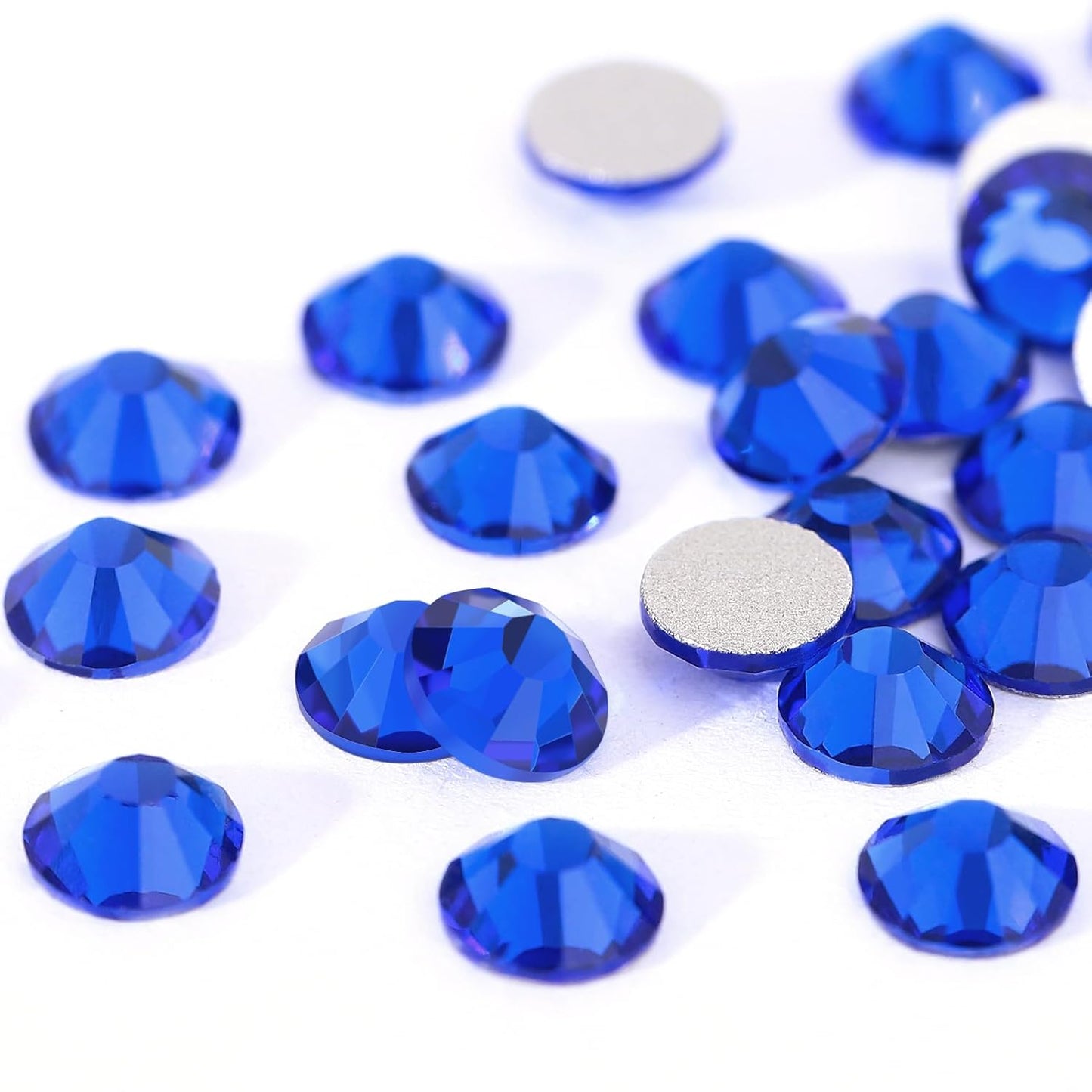 Novani Royal Blue Rhinestones, Flatback Loose Gemstones 1440pcs Glass Crystal Bulk for Clothes Shoes Crafts Makeup Nail Art and DIY Decorations(SS12, Sapphire)