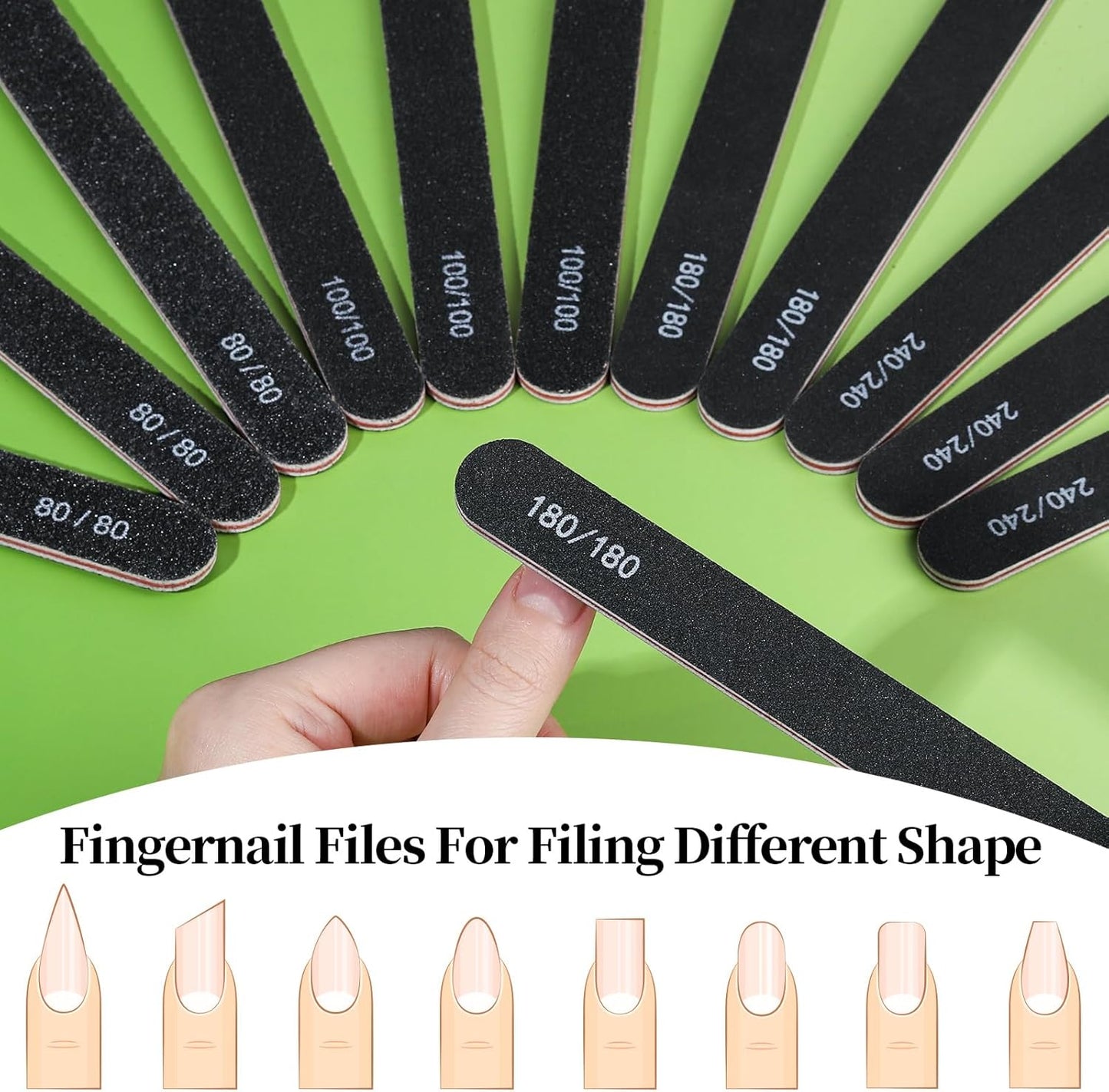 FANDAMEI Nail File Kit, Nail File, 15 PCS Emery Boards For Nails, Fingernail Files, Nail Files For Natural Nails, Nail Filer, Cuticle Trimmer, Cuticle Pusher, Manicure Tools, Nail Care Kit, Nail Tools
