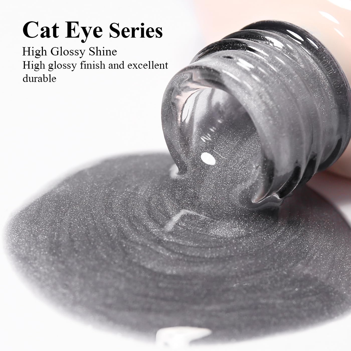 Imtiti 10ml Silver Cat Eye Gel Nail Polish Long Lasting Soak Off UV Led Gel Polish Salon DIY at Home with Magnetic Stick Gift for Women 1Pcs