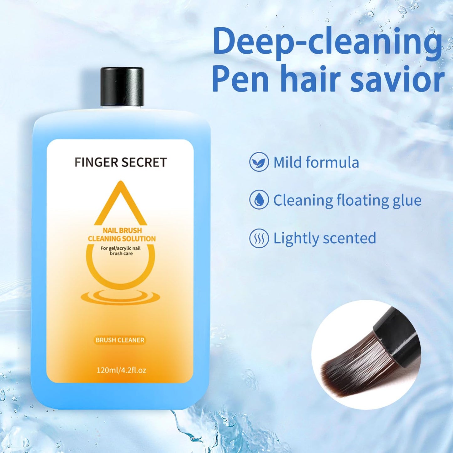 Brush Cleaner Nail Brush Cleaner Remover Cleanser,Brush Cleaning Solution120ml/4.2fl.oz Clean and Care Acrylic Nail Brushes Gel Polish Brushes Tech Supplies DIY Salon Home (2)