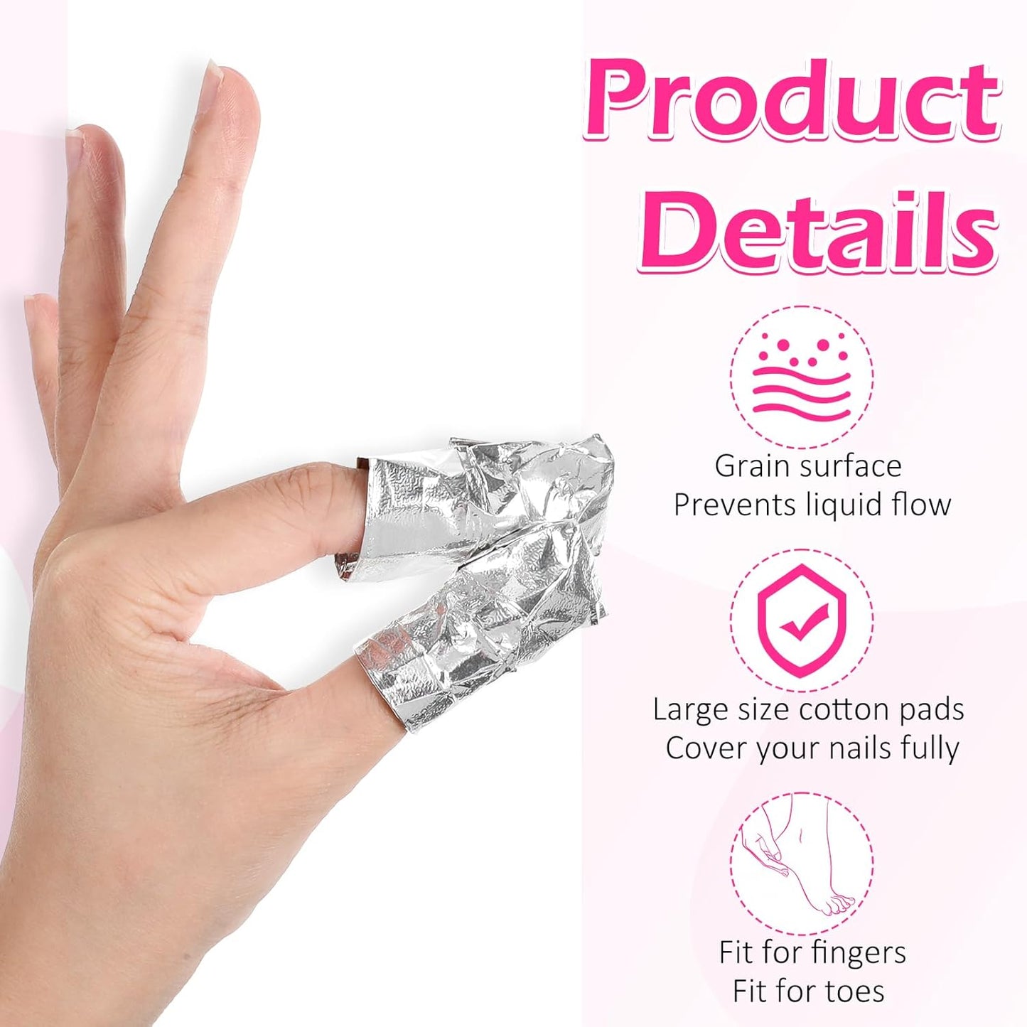 100Pcs Nail Polish Remover, Nail Foil Wraps for Soak Off Gel Polish Remover with 1.18 Inch Large Pre-attached Lint Free Cotton Pads For Acrylic/UV/Gel Nails PolishRemoving