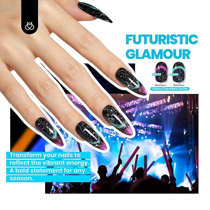 Beetles Cat Eye Gel Nail Polish Set - 36 Colors Red Purple Brown Green Burgundy Magnetic Gel Nail Polish with Magnet Base Coat Glossy Matte Top Coat Soak off UV DIY Nail Art Gift for Women