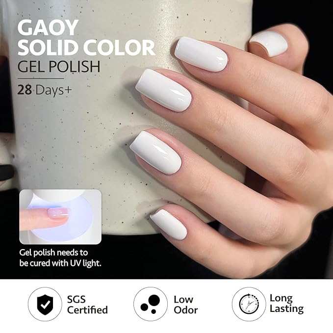 GAOY Nude Brown Gel Polish Set, 6 Neutral White Pink Skin Tones Colors Soak Off UV Light Cure Gel Polish Kit for Salon and Nail Art DIY at Home