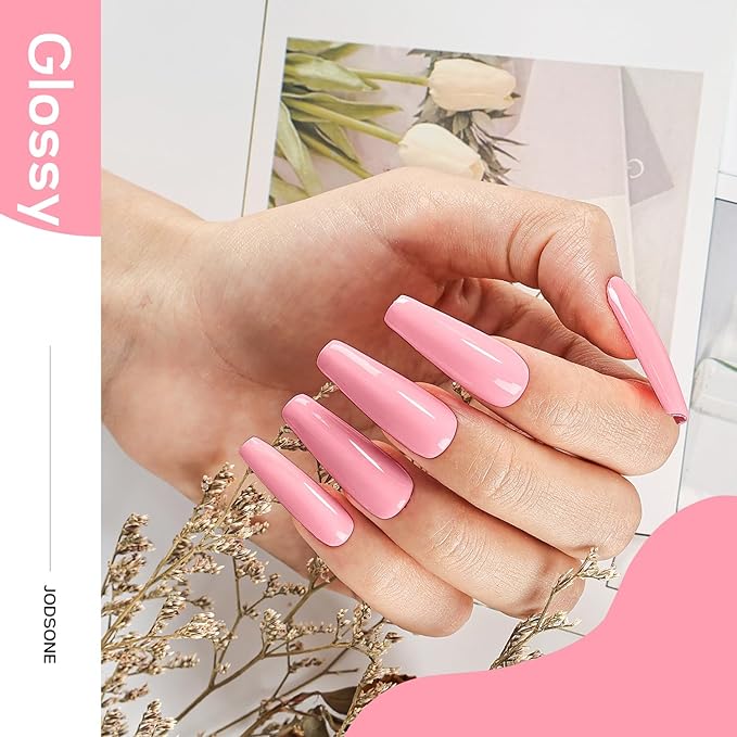 JODSONE Pink Oyster Gel Nail Polish 10ml Soak Off LED Gel Polish Dusty Roses Nail Color Salon Quality Vegan & Cruelty-Free Low Odor Need U V Lamp Curing