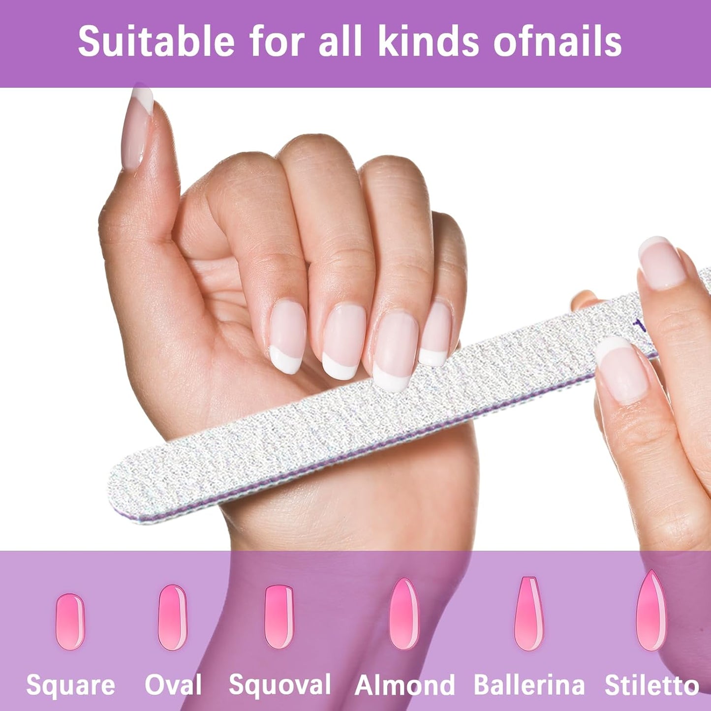 200 Pcs Nail Files 100/180 Grit Double Sides Emery Boards Reusable Nail Files for Acrylic Nails Professional Manicure Tools for Natural Nails Acrylic Nails Home and Salon Supplies