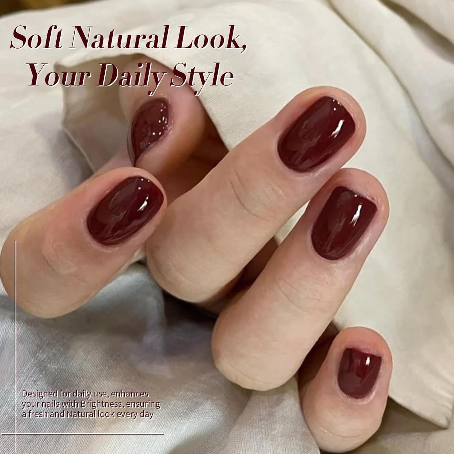 Born Pretty Fall Winter Gel Nail Polish Burgundy Wine Red Caramel Brown Coffee Autumn Gel Polish Set Gel Nail Kit Christmas Gift Nail Art Manicure Collection 6PCS 7ML