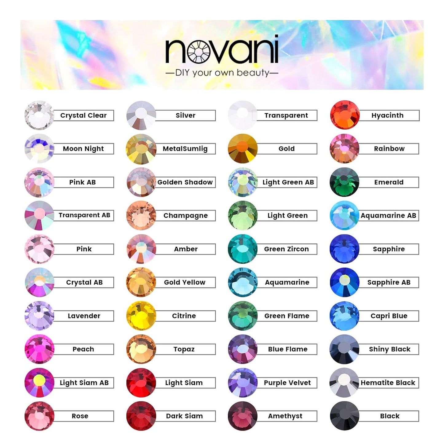 Novani Rhinestones 3000Pcs Flatback Crystal Round Loose Gemstones Glass Rhinestones for Crafts Makeup Nail Art Clothes Shoes DIY Decorations(SS10, 2.7-2.9mm,Gold Yellow)