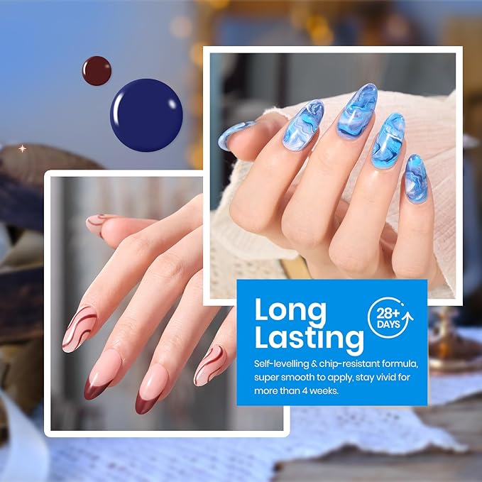 Beetles Cat Eye Gel Polish – Glamorous Metamorph 6 Color Gel Nail Polish Set, Blue Brown Pearl with Magnet Soak Off Uv LED for Salon Manicure Art DIY Back to School Nails