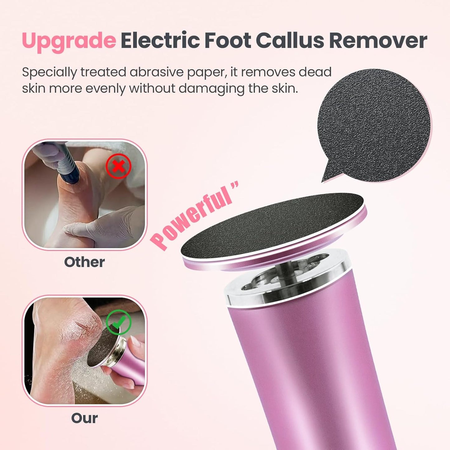 Electric Foot Callus Remover with 36 in 1 Pedicure Kit | Adjustable Speed | Up to 800 RPM | 60 Pcs Sandpaper Discs | Professional Electric Callus Remover for Feet for Dead Skin and Calluses