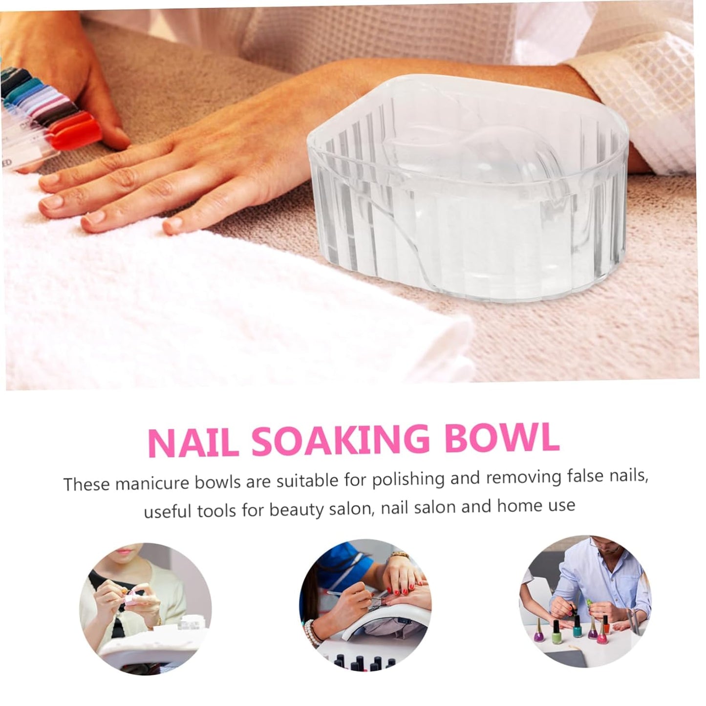SAFIGLE Manicure Bowl Set Nail Soak off Basin Soften Cuticles Nail Tips Soaking Bowl Artistic
