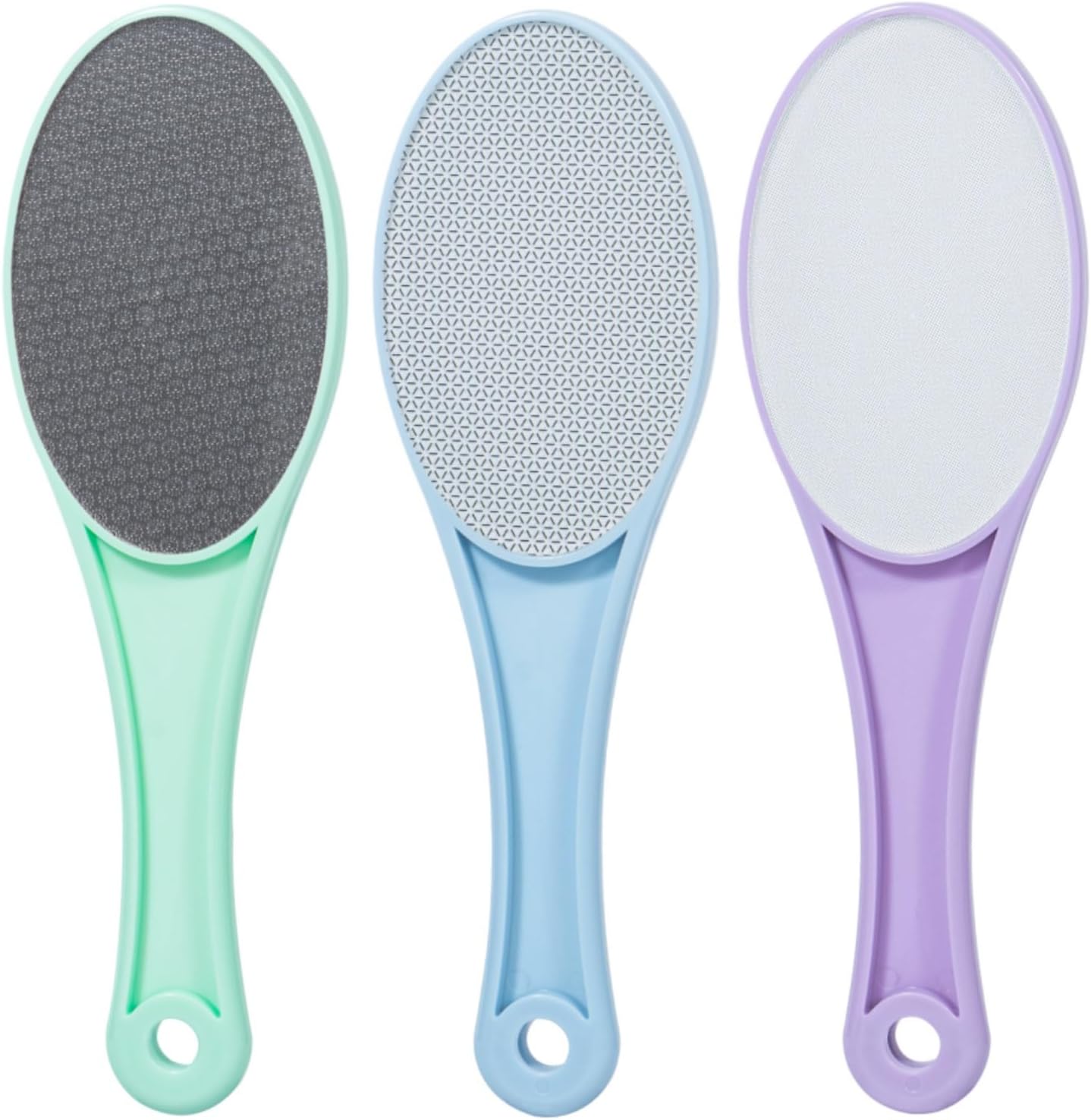 3 Pack Nano Glass Foot File Callus Remover for Feet, Double Sided Foot Scrubber, Dead Skin Remover, Hygienic Pedicure Tool, Hair Eraser for Softer and Smoother Feet and Hands,Green Blue Purple