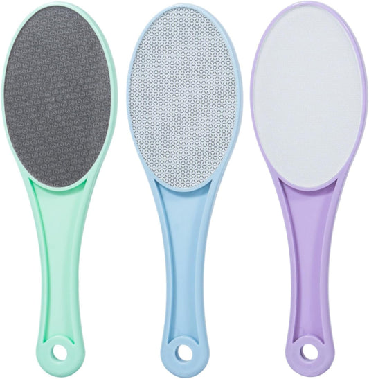 3 Pack Nano Glass Foot File Callus Remover for Feet, Double Sided Foot Scrubber, Dead Skin Remover, Hygienic Pedicure Tool, Hair Eraser for Softer and Smoother Feet and Hands,Green Blue Purple