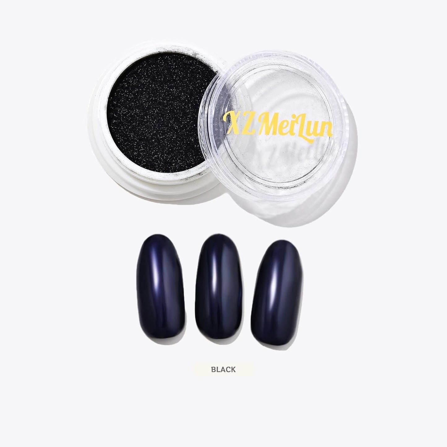Black Magic Mirror Chrome Nail Powder, Big-Capacity 1.5g Metallic Dust Holographic Effect Powder Pigment Glitter Dust Manicure Kit, Nail Art, Can Mixed with Builder Gel Nail Polish for Use