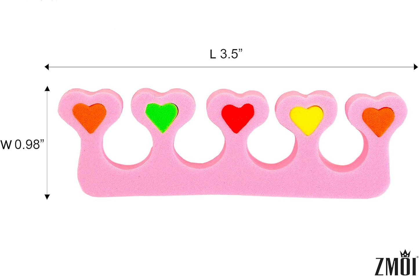 Premium Colorful Heart Toe Separators - Cute Design for Kids - Super Soft, Durable 24 Pieces ZMOI