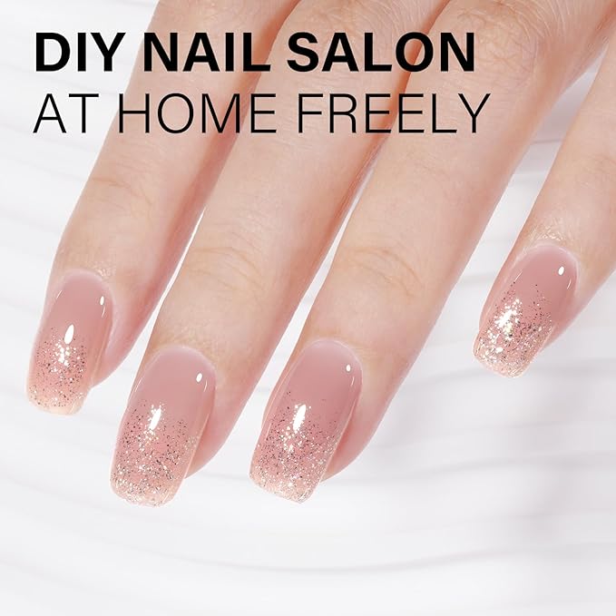 AILLSA Greyish pink Nude Gel Nail Polish, 15ml UV Light Cure Translucent Soak Off - Ideal for Nail Art DIY Home Manicure