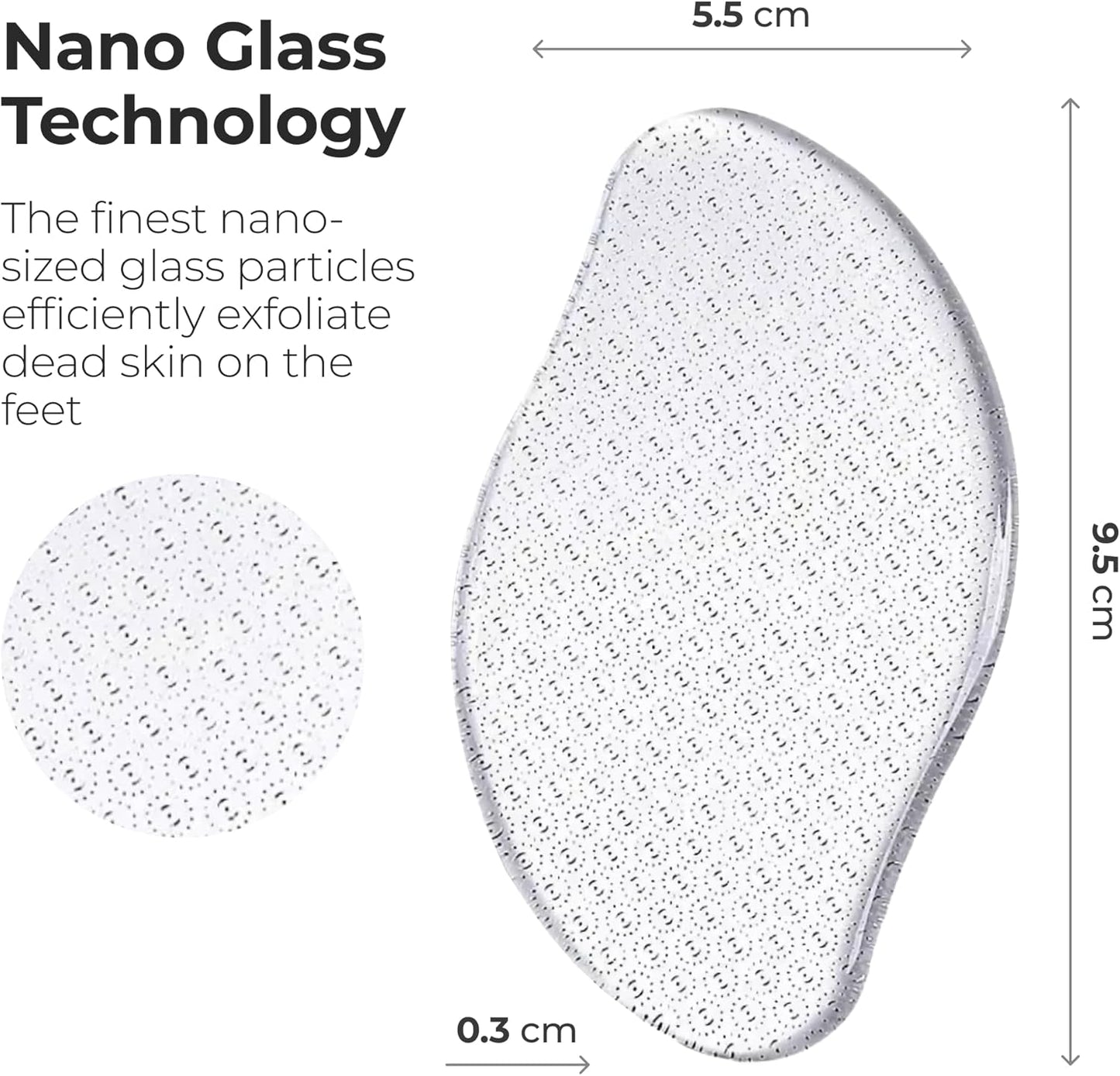 Nano Glass Foot File Callus Remover Professional Pedicure Tool for Feet, Heel Scraper for Cracked Heels, Foot Scrubber for Dead Skin with Pedicure Kit