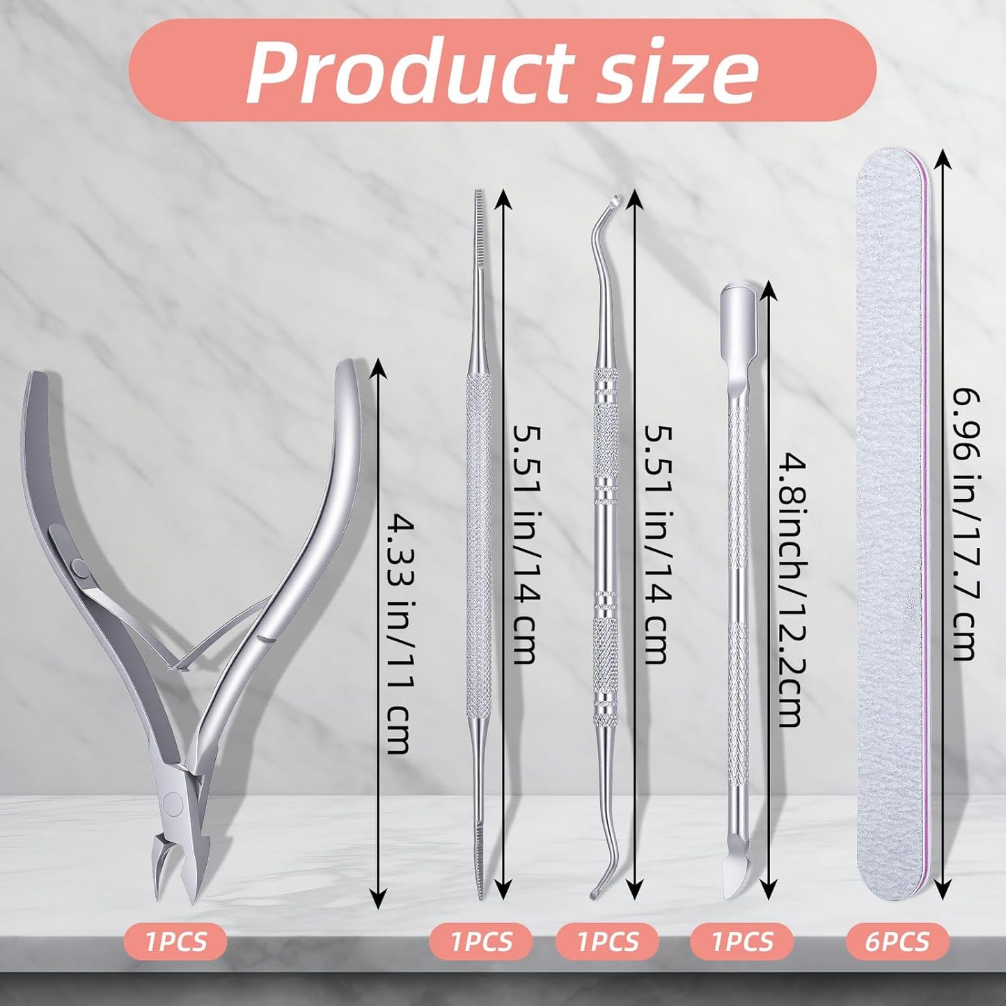 10 Pcs Ingrown Toenail Tool Pedicure Tools for Feet Stainless Steel Ingrown Toenail Clippers Nail File and Lifters Thick and Hard Nails Pedicure Manicure Tools
