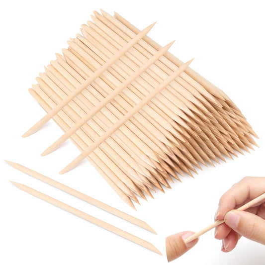 AHIER 50PCS/150PCS/500PCS/1000PCS Nail Art Orange Wood Sticks Cuticle Pusher Remover Manicure Pedicure Tool 110mm (150P)