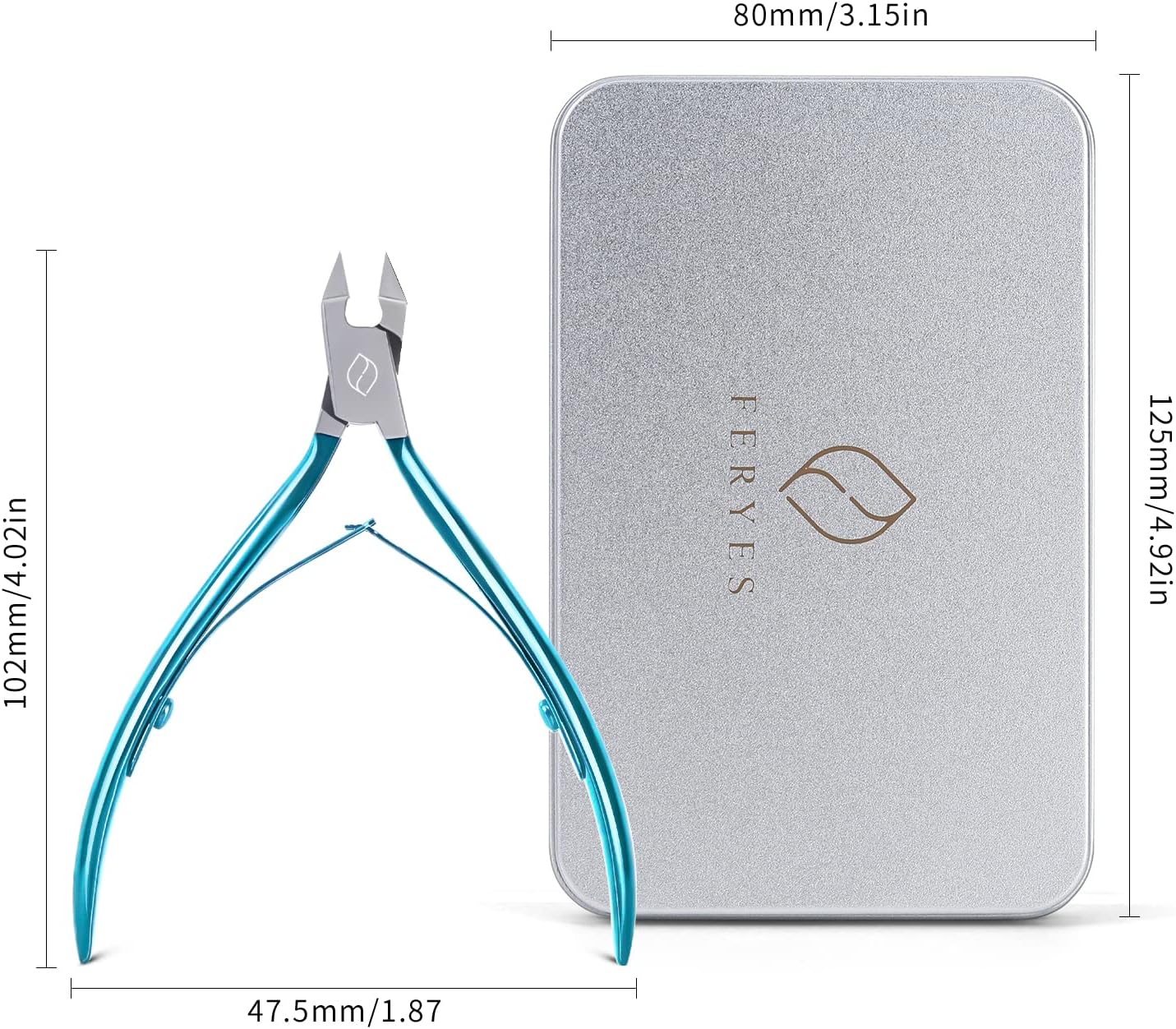 FERYES Toenail Clipper Straight Blade for Ingrown and Thick Nails - Stainless Steel and Sharp Pointed Tip Ingrown Nail Clipper – Wide Jaw Toe Nail Cutter Podiatry Tool Peacock Green