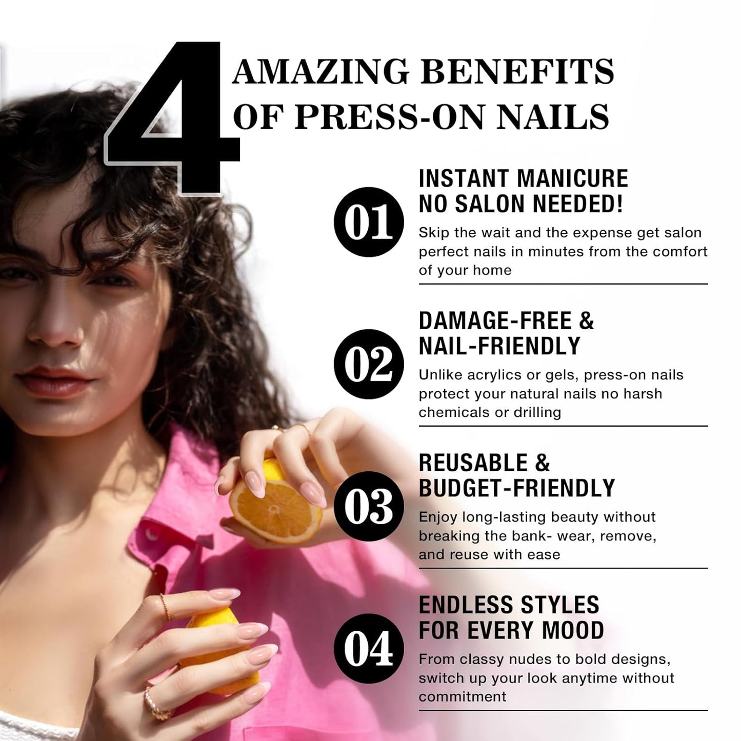 16-size Pink French Almond-Shaped Press-On Nails Kit with Portable 12W LED Nail Lamp, and Tool Set—Ultimate Combo for Enhanced Durability and Longevity.