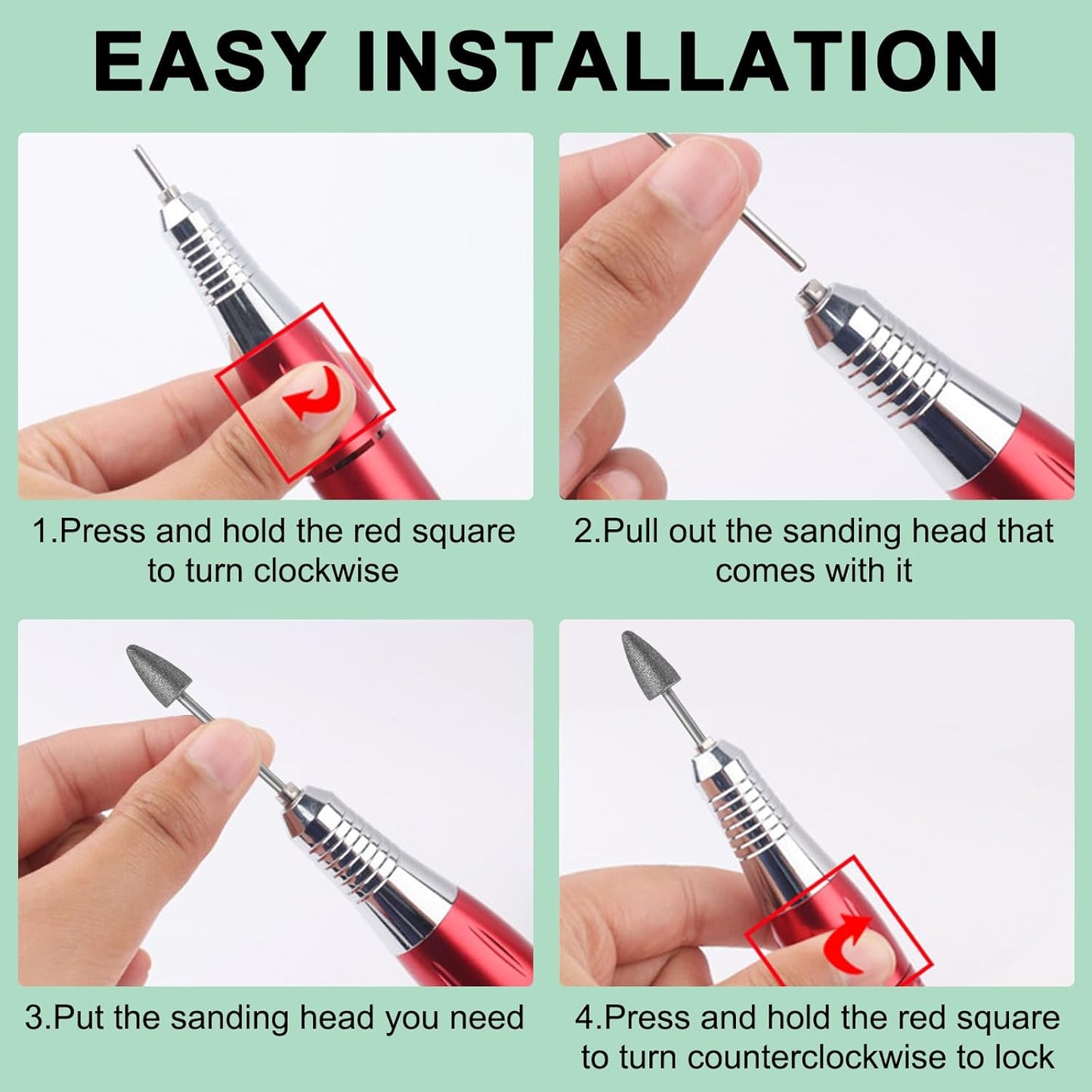Nail Drill Bit Russian Dry Manicure Drill Bits Drill Bits Nature Nail Buffer Bit for Cuticle Remove Nail Art Design Manicure Pedicure Professional Home & Salon Use (Coarse)