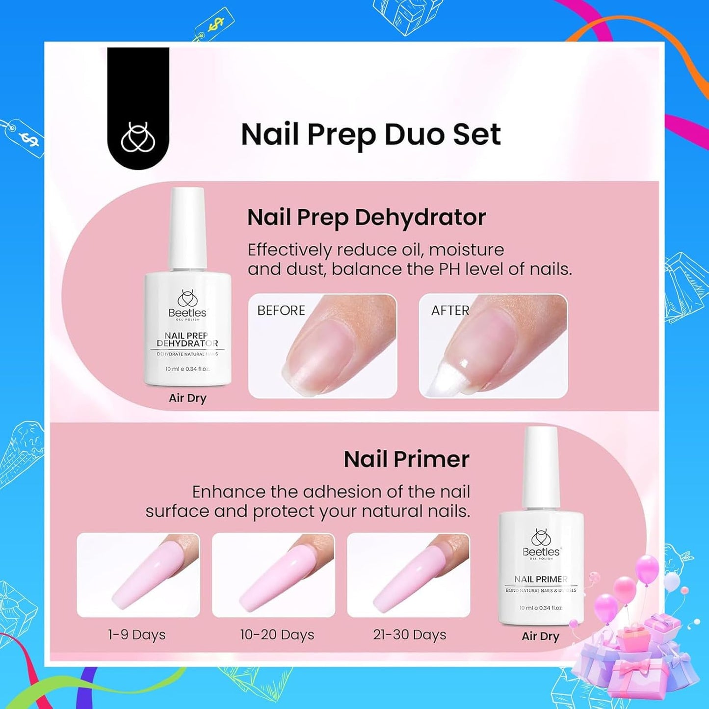 Beetles Gel Nail Kit Short Almond with Nail Dehydrator and Primer, 576Pcs Half Matte Etch-X Gel Nail Tips Solid Nail Glue Mini Nail Lamp Acrylic Nail Tips Easy DIY Nail Extension Set Gift for Women