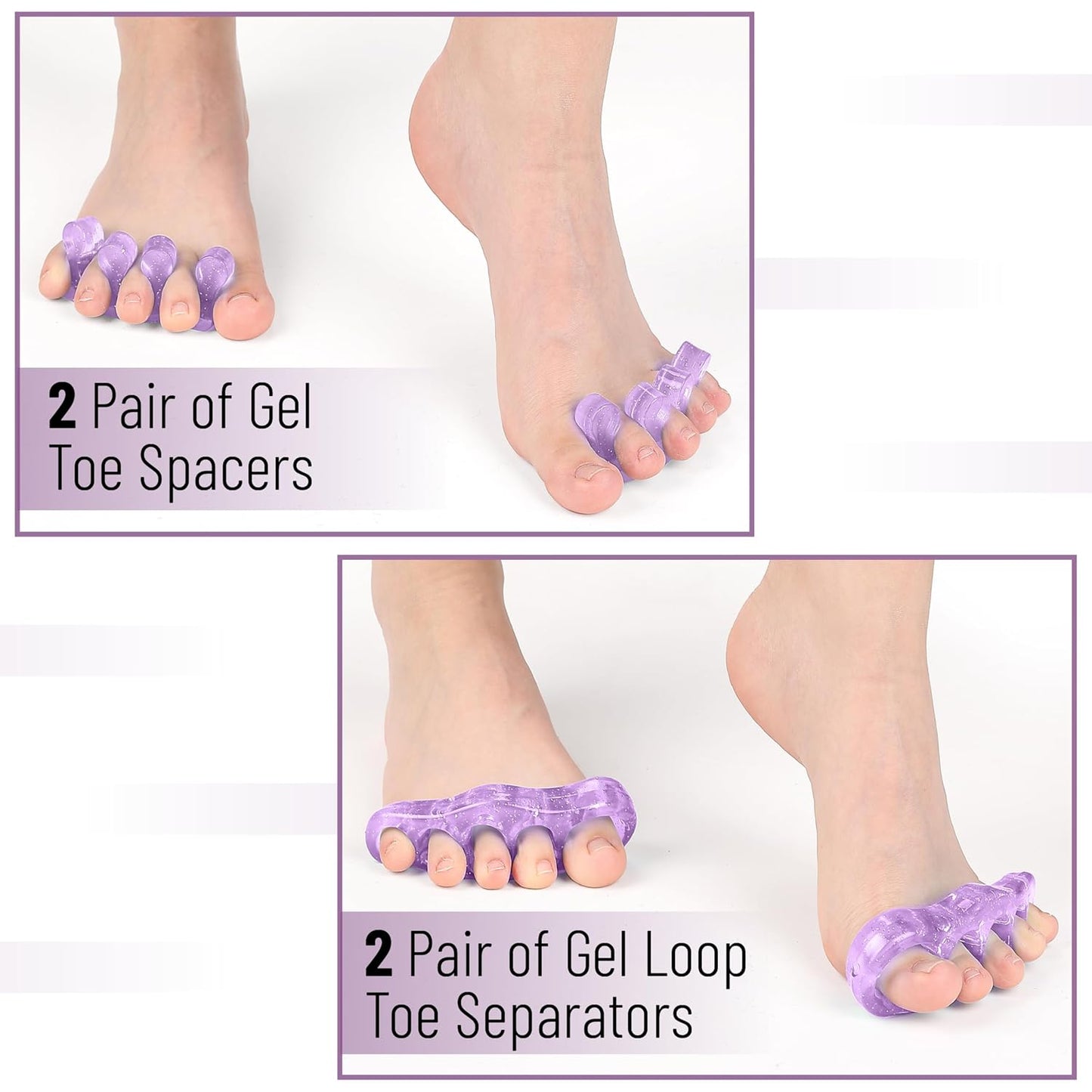 Dr. JK- ToePal Gel Toe Separator, 4 Pairs, Toe Spacers, Bunion Corrector, Christmas Gifts
