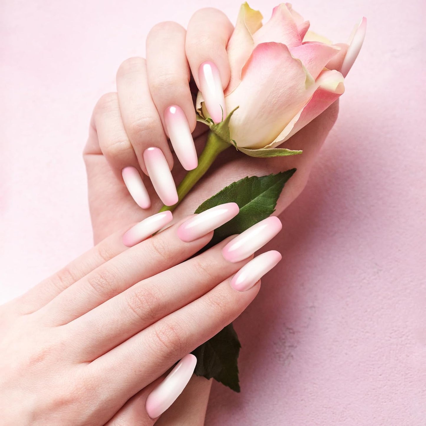 Semi Cured Gel Nail Strips(Cherry blossom Ombre)