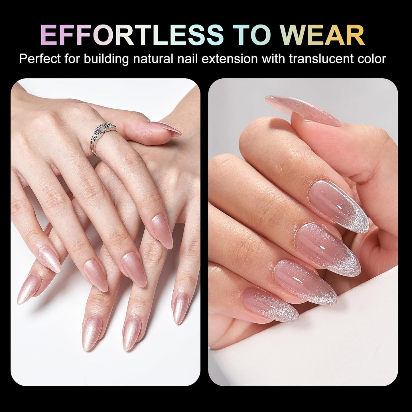 Medium Almond Nail Tips Soft Gel Nail Tips 240Pcs Pre-Shaped Pointed Almond Nails Half Matte Full Cover Acrylic Clear Fake Nails Tips for Extension Nail Art DIY Manicure Salon 12 Sizes