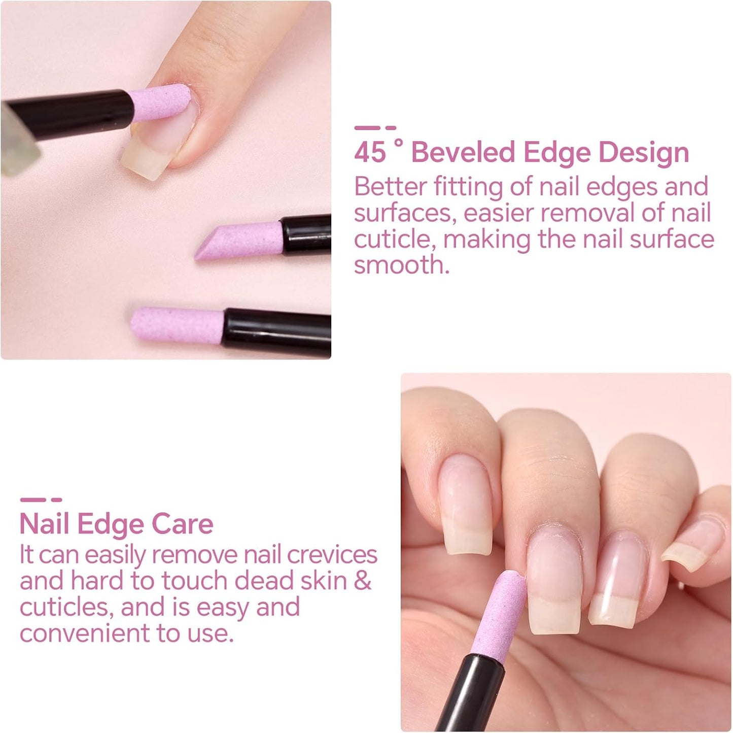 10Pcs Stoe Sanding Nail File Tools Nail File Cuticle Removal Buffer Washable Pedicure Manicure Pen Cuticle Pusher Stick for Nail Care