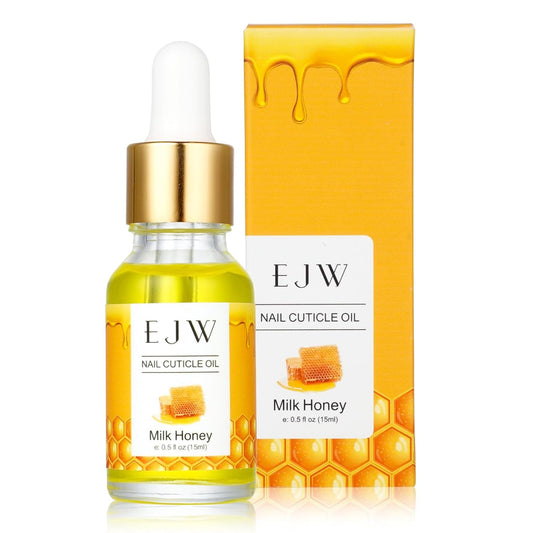 EJW Cuticle Oil for Nails, Hydrating, Scented Nail Oil Cuticle Care - Repaired Cuticles, Damaged Skin and Thin Nails, Moisturizes and Strengthens Nails, 0.5 fl.oz (Milk and Honey)