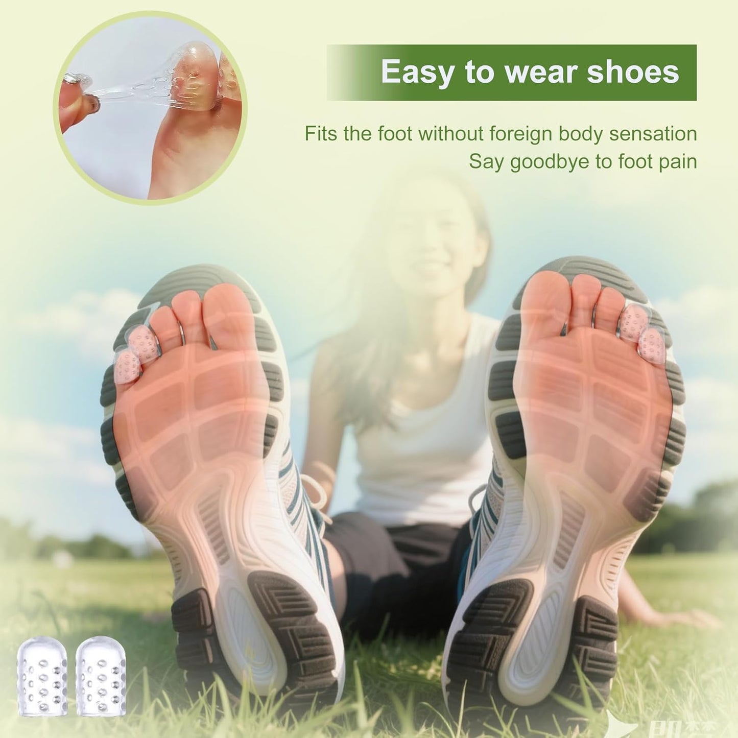 50 Pcs Silicone Toe Protectors Women, Gel Anti-Friction Toe Protector Breathable, Soft Clear Little Toe Protectors Women, Toe Sleeves for Corns, Blisters and Pain Relief