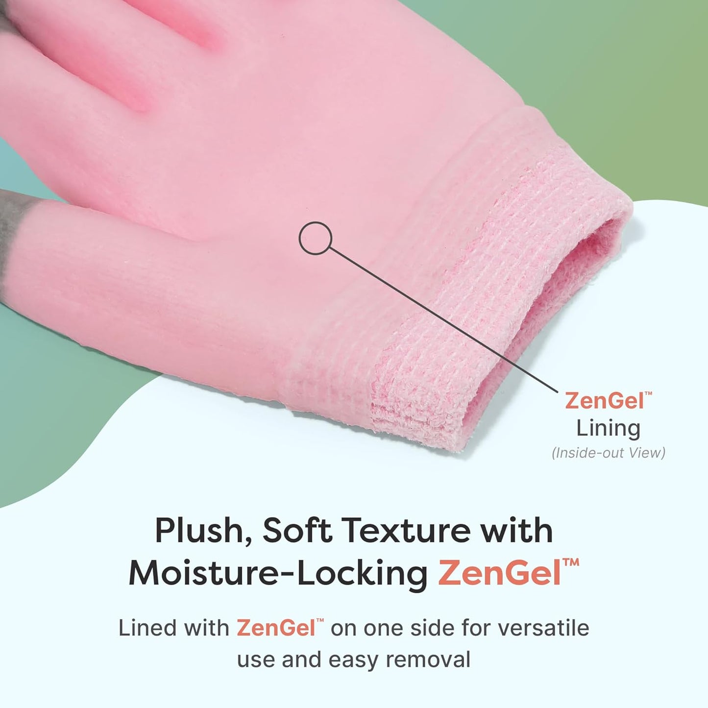 ZenToes Moisturizing Gloves for Dry Hands, Gel Infused with Jojoba Seed Oil, Olive Oil and Vitamin E, Overnight Hand Moisturizer (OSFM, Fuzzy Pink with Media Tips)